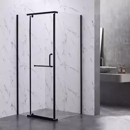 Душевое ограждение Veconi Rovigo 80x80 см RV18B-80-01-C5, чёрный матовый/прозрачное фото 