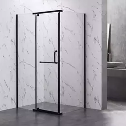 Душевое ограждение Veconi Rovigo 100x80 см RV19B-10080-01-C5, чёрный матовый/прозрачное фото 