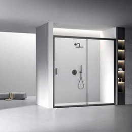 Душевая дверь Veconi Vianno 190 см VN60B-190-01-C5, чёрный/прозрачное фото 