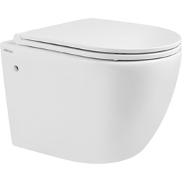 Унитаз подвесной безободковый Abber Bequem AC1103 с крышкой микролифт, белый, Цвет производителя: белый фото 