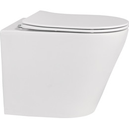 Унитаз приставной безободковый Abber Bequem AC1113 с крышкой микролифт (выпуск горизонтальный) фото 