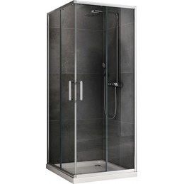 Душевое ограждение Abber Schwarzer Diamant 80x80 см AG020805, хром/прозрачное фото 
