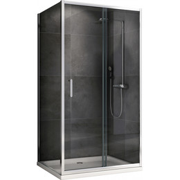 Душевое ограждение Abber Schwarzer Diamant 110x50 см AG301105-S505, хром/прозрачное фото 