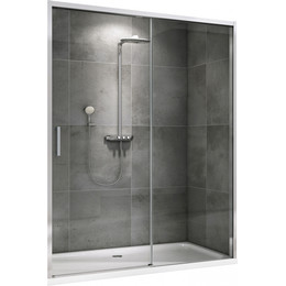 Душевая дверь Abber Komfort 150 см AG93150 (стекло 8 мм), хром/прозрачное фото 