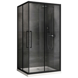 Душевое ограждение Abber Schwarzer Diamant 120х80 см AG02128BH, черный/прозрачное фото 
