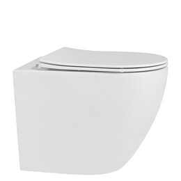 Унитаз приставной безободковый Abber Bequem AC1111 с крышкой микролифт (выпуск горизонтальный) фото 