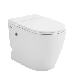 Унитаз приставной безободковый импульсный Abber Bequem AC1115P с крышкой микролифт (выпуск горизонтальный) фото 