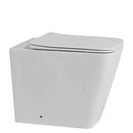 Унитаз приставной безободковый Abber Rechteck AC1211 с крышкой микролифт (выпуск горизонтальный) фото 