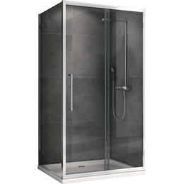 Душевое ограждение Abber Schwarzer Diamant 130x50 см AG30130H-S50, хром/прозрачное фото 