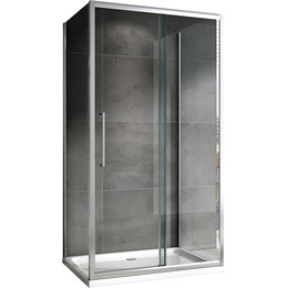 Душевое ограждение Abber Schwarzer Diamant 130x75 см AG30130H-S75-S75, хром/прозрачное фото 
