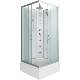Гидробокс Niagara Classic 90x90 см NG-1108-14BKTG, серебро/матовое (безсиликоновая сборка) фото 