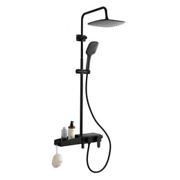 Душевая стойка Azario AZ-801-2B, чёрный матовый, Цвет производителя: чёрный матовый фото 