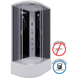 Гидробокс Niagara Classic 120x80 см NG-2510-14RF, серебро/тонированное (безсиликоновая сборка) фото 
