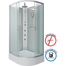 Гидробокс Niagara Classic 90x80 см NG-33984-14LBKTG, серебро/матовое (безсиликоновая сборка) фото 