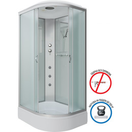 Гидробокс Niagara Classic 90x80 см NG-33984-14LG, серебро/матовое (безсиликоновая сборка) фото 