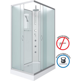 Гидробокс Niagara Classic 100x80 см NG-43085-14QBKTG, серебро/матовое (безсиликоновая сборка) фото 