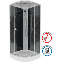 Душевая кабина Niagara Eco 100x100 см NG-4502-14, хром матовый/узор (безсиликоновая сборка) фото 