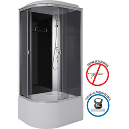 Душевая кабина Niagara Eco 90x80 см E90/80/40R/TN, хром матовый/тонированное (безсиликоновая сборка) фото 