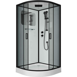 Душевая кабина Niagara Premium 100x100 см NG-6902-01 BLACK, матовый черный/тонированное (безсиликоновая сборка) фото 