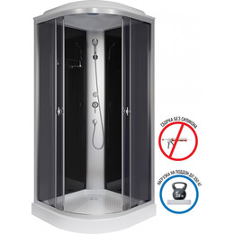 Душевая кабина Niagara Eco 100x100 см E100/13/TN, хром матовый/тонированное (безсиликоновая сборка) фото 