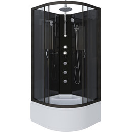 Гидробокс Niagara Classic 90x90 см NG-6508-14BKTG, чёрный/тонированное (безсиликоновая сборка) фото 
