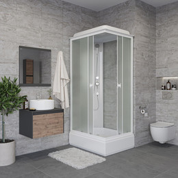 Душевая кабина Niagara Promo 110x80 см P110/80/26Q/MT, белый/матовое (безсиликоновая сборка) фото 