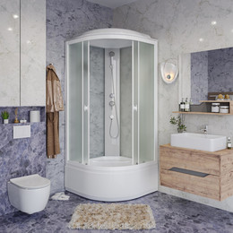 Душевая кабина Niagara Promo 80x80 см P80/40/MT, белый/матовое (безсиликоновая сборка) фото 