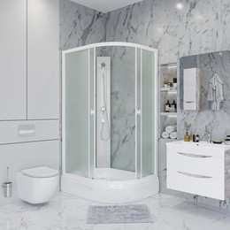 Душевая кабина Niagara Promo 110x80 см P110/80/26L/MT/BK, белый/матовое (безсиликоновая сборка) фото 