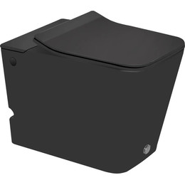 Унитаз приставной безободковый с импульсным смывом SantiLine SL-5033MB, чёрный фото 