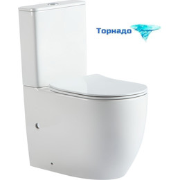 Унитаз-компакт CeramaLux TR2177 с крышкой микролифт (система смыва торнадо) с арматурой Geberit фото 