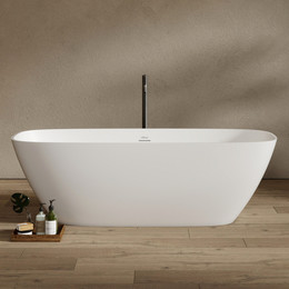 Ванна каменная Abber Stein 165x70 см AS9632, белый матовый фото 