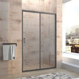 Душевая дверь Veconi Vianno 115 см VN46B-115-01-C5, чёрный/прозрачное фото 