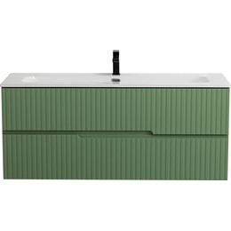 Тумба подвесная с раковиной Cezares DUET-N-1200-2C-SO-PS-P 120 см (раковина CZR-8073-120) фисташковый софт фото 