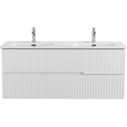 Тумба подвесная с раковиной Cezares DUET-N-1200-2C-SO-2-BL 120 см (раковина CZR-8095-120-2) bianco lucido фото 