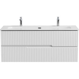 Тумба подвесная с раковиной Cezares DUET-N-1200-2C-SO-FBS-P 120 см (раковина CZR-8073-120-1-2) ясень белый софт фото 