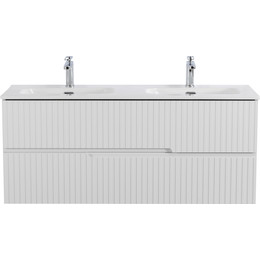 Тумба подвесная с раковиной Cezares DUET-N-1200-2C-SO-2-BL 120 см (раковина CZR-8073-120-2) bianco lucido фото 