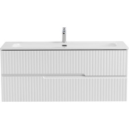 Тумба подвесная с раковиной Cezares DUET-N-1200-2C-SO-BO 120 см (раковина CZR-8073-120) bianco opaco фото 