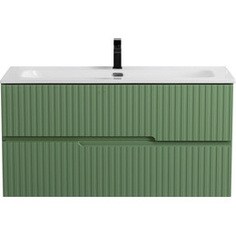 Тумба подвесная с раковиной Cezares DUET-N-1000-2C-SO-PS-P 100 см (раковина CZR-8073-100) фисташковый софт фото 