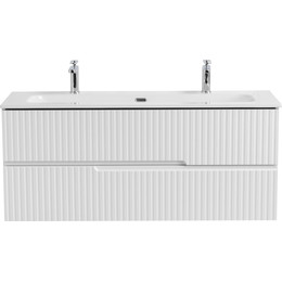 Тумба подвесная с раковиной Cezares DUET-N-1200-2C-SO-BL 120 см (раковина CZR-8073-120-1-2) bianco lucido фото 