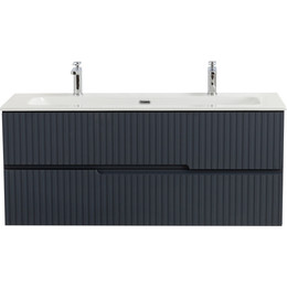 Тумба подвесная с раковиной Cezares DUET-N-1200-2C-SO-GR-P 120 см (раковина CZR-8073-120-1-2) grafito фото 