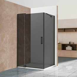 Душевое ограждение Vincea Extra 80-90x90 см VSR-1E809090CGB (стекло 8 мм), черный/тонированное фото 