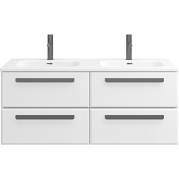 Тумба подвесная с раковиной Cezares ECO-CER-N-1200-4C-SO-2-BL 120 см (раковина CZR-8095-120-2) bianco lucido фото 