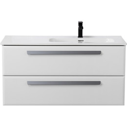 Тумба подвесная с раковиной Cezares ECO-CER-N-1000-2C-SO-BL-R 100 см (раковина CZR-8095-100-R) bianco lucido фото 