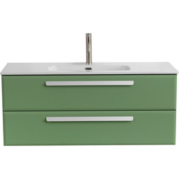 Тумба подвесная с раковиной Cezares ECO-CER-N-1200-2C-SO-PS-P 120 см (раковина CZR-8095-120) фисташковый софт фото 