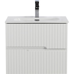 Тумба подвесная с раковиной Cezares DUET-N-600-2C-SO-BL 60 см (раковина CZR-8073-60) bianco lucido фото 