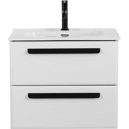 Тумба подвесная с раковиной Cezares ECO-CER-N-600-2C-SO-BL 60 см (раковина CZR-8073-60) bianco lucido фото 