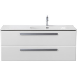 Тумба подвесная с раковиной Cezares ECO-CER-N-1200-2C-SO-BL-R 120 см (раковина CZR-8095-120-R) bianco lucido фото 