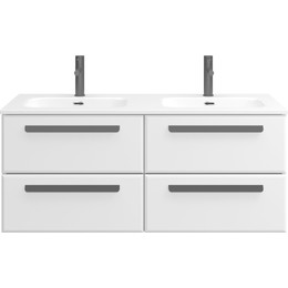 Тумба подвесная с раковиной Cezares ECO-CER-N-1200-4C-SO-2-BL 120 см (раковина CZR-8073-120-2) bianco lucido фото 
