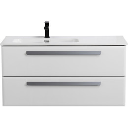 Тумба подвесная с раковиной Cezares ECO-CER-N-1000-2C-SO-BL-L 100 см (раковина CZR-8095-100-L) bianco lucido фото 