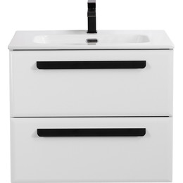 Тумба подвесная с раковиной Cezares ECO-CER-N-700-2C-SO-BL 70 см (раковина CZR-8095-70) bianco lucido фото 